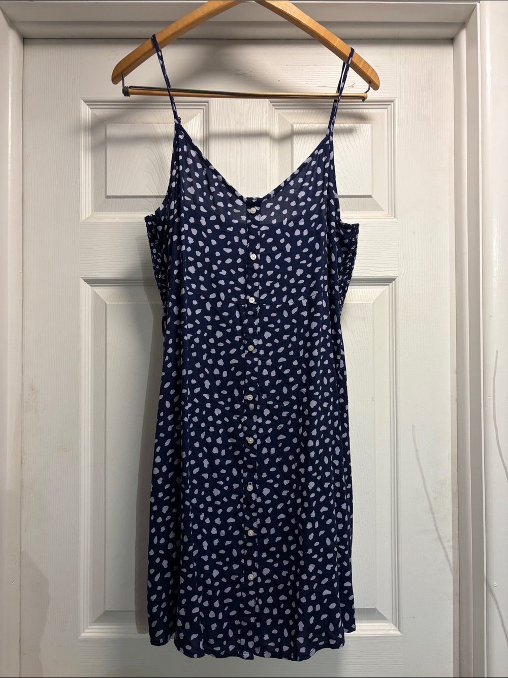 Aerie blue button down camisole dress sz L